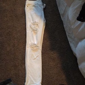 White ripped jeans